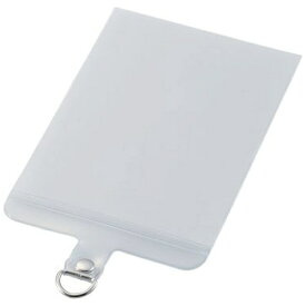 ELECOM｜エレコム スマホ ストラップホールシート Mサイズ ケーブル穴用 1口タイプ 1枚入りカードスリーブタイプ マットクリア P-STHD1CAMCR