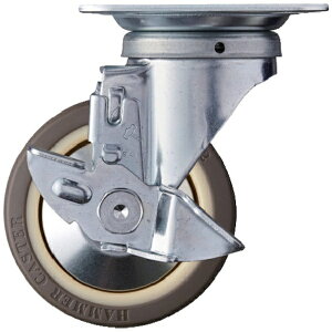 ハンマーキャスターセールス|HAMMER CASTER ハンマー 旋回式ウレタン車輪(ナイロンホイール・ボールベアリング)100mm ストッパー付 419S-UB100