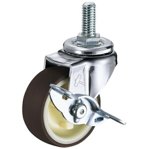 ハンマーキャスターセールス|HAMMER CASTER ハンマー ねじ込み旋回式ウレタン車輪(ナイロンホイール)40mm W3/8 ストッパー付 415A-2UR40