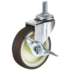 ハンマーキャスターセールス|HAMMER CASTER ハンマー ねじ込み旋回式ウレタン車輪(ナイロンホイール)75mm W3/8 ストッパー付 415A-2UR75