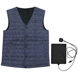 室谷｜MUROTANI 室谷　MX1642　中綿ヒーターベスト　デニムブルー　LL MX1642-DB/LL