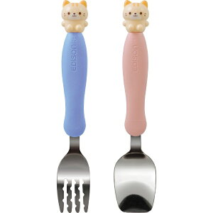 【エントリーで最大全額ポイント還元|11/5迄】 エジソン販売|EDISON フォーク&スプーン KIDS マルチケース付き ネコ ネコ KJ2878