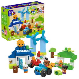 マテル｜Mattel 1才からのメガブロック グリーンタウン HCG36 自然エネルギーとエコハウス 乗りものとおうちのセット