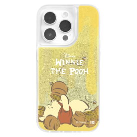 イングレム｜Ingrem iPhone 14 Pro / 『ディズニーキャラクター』/ラメ グリッターケース / プーと沢山のはちみつ IJ-DP37LG1S/PO38