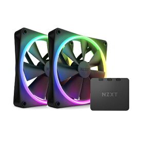 NZXT｜エヌゼットエックスティー ケースファンx2 [140mm /1800RPM] ＋コントローラー F Series RGB DUO Fans ブラック RF-D14DF-B1