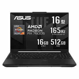 ASUS｜エイスース ゲーミングノートパソコン TUF Gaming A16 Advantage Edition オフブラック FA617NS-R7RX7600S [RX 7600S /16.0型 /Windows11 Home /AMD Ryzen 7 /メモリ：16GB /SSD：512GB /2023年4月モデル]