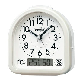 SEIKO｜セイコー 目覚まし時計 【温度・湿度表示】 白パール KR522W [アナログ]