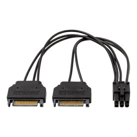 ainex｜アイネックス PCI Express6ピン用電源変換ケーブル 15cm ブラック PX-016-BK