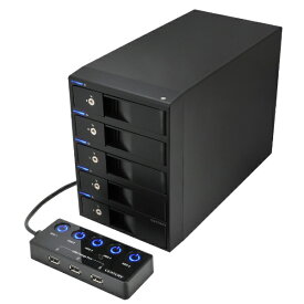 センチュリー｜Century Corporation HDDケース USB-C＋USB-A接続 裸族のカプセルホテル 5Bay V2 ブラック CRCH535U3ISC2 [3.5インチ対応 /SATA /5台]