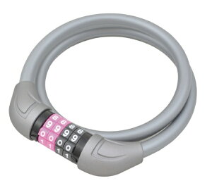 J&C|ジェイアンドシー 小型可変ダイヤルワイヤー錠(φ10×600mm/シルバー) JC-059W