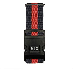 ロジック|Logic 十字型スーツケースベルト 3ダイヤル ブラック×レッド LG-STCS-BLT-CT-BKRD