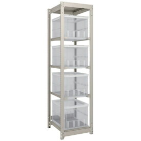 トラスコ中山｜TRUSCO NAKAYAMA TRUSCO　スチールラック　M1．5型　オリコン保管タイプ　H1800XW430XD595　TSK−О50B透明X4個付 M1.5-6162U3-50LX4 【メーカー直送・代金引換不可・時間指定・返品不可】