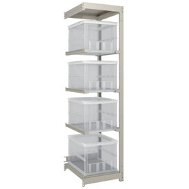 トラスコ中山｜TRUSCO NAKAYAMA TRUSCO　スチールラック　M1．5型　オリコン保管タイプ　H1800XW430XD595　TSK−О50B透明X4個付　　連結 M1.5-6162U3-50LX4B 【メーカー直送・代金引換不可・時間指定・返品不可】