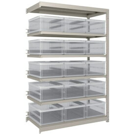 トラスコ中山｜TRUSCO NAKAYAMA TRUSCO　スチールラック　M1．5型　オリコン保管タイプ　H1800XW1160XD595　TSK−О30B透明X15個付　連結 M1.5-6466-30LX15B