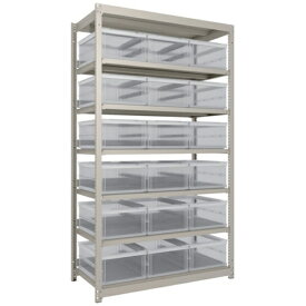 トラスコ中山｜TRUSCO NAKAYAMA TRUSCO　スチールラック　M1．5型軽中量棚　オリコン保管タイプ　H2100XW1160XD595　TSK−О30B透明X18個付 M1.5-7467-30LX18