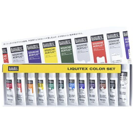リキテックス｜Liquitex 10ml(ホワイト20ml) 12色セットG2 ガッシュ・アクリリックプラス 16104722