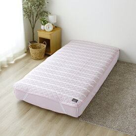小栗｜OGURI メリーナイト 敷きパッド ヒュピネス ｢ラナース｣ ピンク シングル 約100×205cm 綿100％ 先染め 洗いざらし 使い始めからやわらか 洗える オールシーズン HPSP132-16 HPSP132-16 ピンク