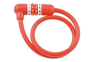 J&C|ジェイアンドシー 可変ダイヤルワイヤー錠(φ10×600mm/レッド) JC-043W