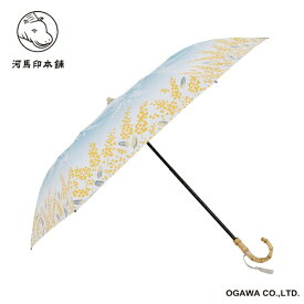 小川｜Ogawa 折りたたみ傘 ミモザ 河馬印本舗 水色/みずいろ LDW-50M-18TOP [晴雨兼用傘 /レディース /50cm]