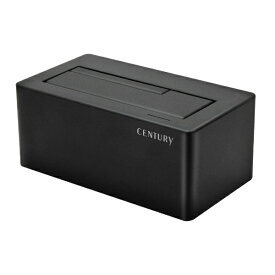 センチュリー｜Century Corporation HDD/SSDスタンド USB-C＋USB-A接続 裸族のお立ち台 コンパクト USB3.2 Gen2 ブラック CROSU32S [3.5インチ&2.5インチ対応 /SATA /1台]