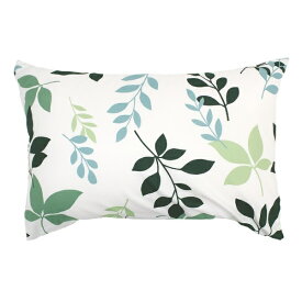 小栗｜OGURI 【ピロケース】 フュイユ リーフ柄 グリーン PE16123-53 [43×63cm枕用 /ファスナータイプ]