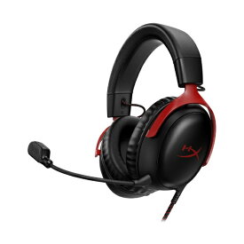 【レビューCP対象PB商品｜8/1~8/31】 HyperX｜ハイパーエックス ゲーミングヘッドセット Cloud III ブラック/レッド 727A9AA [φ3.5mmミニプラグ＋USB-C＋USB-A /両耳 /ヘッドバンドタイプ]
