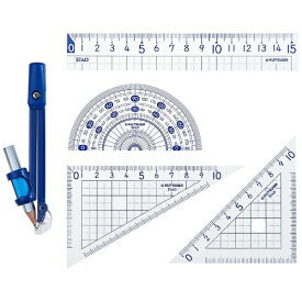クツワ｜KUTSUWA 定規セット コンパス付 AP04A