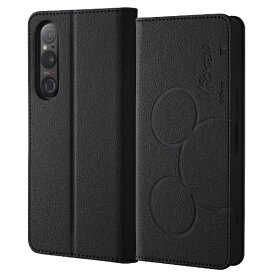 レイアウト｜rayout Xperia 1 V 「ディズニーキャラクター」/耐衝撃 手帳型レザーケース シンプル ミッキー RT-RDXP1M5LBC13/MK