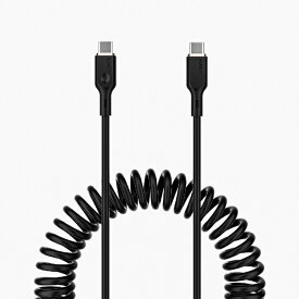 AUKEY｜オーキー 急速充電対応ケーブル Coiled Series ［Type-C to Type-C］ 1.5m コイル型 ブラック CB-CC19-BK [USB Power Delivery対応]