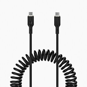AUKEY�b�I�[�L�[ �}���[�d�Ή��P�[�u�� Coiled Series �mType-C to Type-C�n 1.5m �R�C���^ �u���b�N CB-CC19-BK [USB Power Delivery�Ή�]