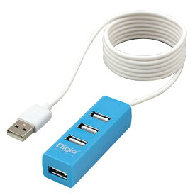 ナカバヤシ｜Nakabayashi UH-2614BL USB-Aハブ 1.2m(Chrome/Mac/Windows11対応) ブルー [バスパワー /4ポート /USB2.0対応]