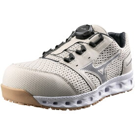 mizuno｜ミズノ 28.0cm メンズ 安全靴 オールマイティ VH51L BOA 靴幅：3E相当(ベージュ×ダークグレー) F1GA2306【JSAA・普通作業用(A種)認定品 耐滑 プロテクティブスニーカー】【返品交換不可】