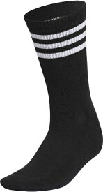 アディダス｜adidas 男女兼用 ユニセックス クルー丈 スリーストライプ クッションソックス(22〜24cm/ブラック×ホワイト) MGR52【返品交換不可】