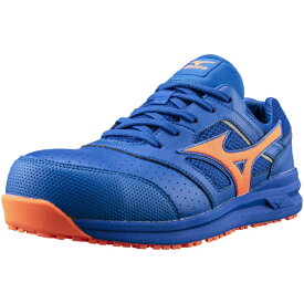 mizuno｜ミズノ 26.0cm 男女兼用 安全靴 オールマイティ LSII11L 靴幅：3E相当(ブルー×オレンジ) F1GA2100【JSAA・普通作業用(A種)認定品 耐滑 プロテクティブスニーカー】【返品交換不可】