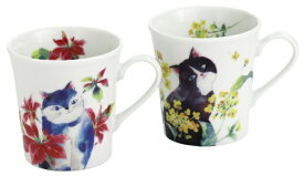 セラミック藍｜CERAMIC AI ひだまり猫ペアマグカップセット
