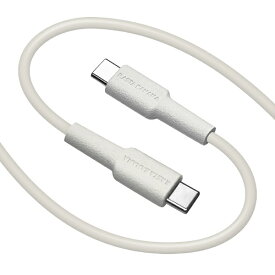 ラスタバナナ｜RastaBanana USB C to Type C cable やわらか 1.5m ライトグレー R15CACC3A01LGRY [USB Power Delivery対応]