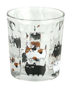 セラミック藍｜CERAMIC AI 猫3兄弟ガラスロックグラス 渋滞中