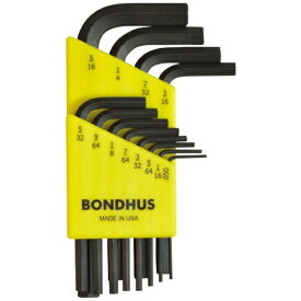 ボンダス｜BONDHUS ボンダス 六角L−レンチ ショート インチ セット12本組（0．050−5／16） HLX12S 【メーカー直送・代金引換不可・時間指定・返品不可】