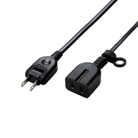 ELECOM｜エレコム 電源タップ 延長コード コンセント 3m 2P 1個口 ほこりシャッター 絶縁キャップ スイングプラグ 吊り穴タグ付 125V 15A 1500W テーブルタップ ブラック T-X01-2130BK
