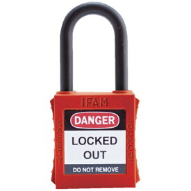 IFAM｜イファム イファム　ロックアウト用南京錠　ナイロン製シャックル　赤 44720