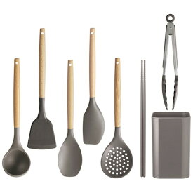 IRIS OHYAMA｜アイリスオーヤマ キッチンツール7点+スタンドセット チャコールグレー KT-7SS