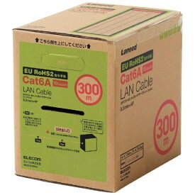 ELECOM｜エレコム エレコム　LANケーブル　CAT6A対応　RoHS　コネクタ無し　単線　ドラム　300m　ブルー LDGPALBU300RS