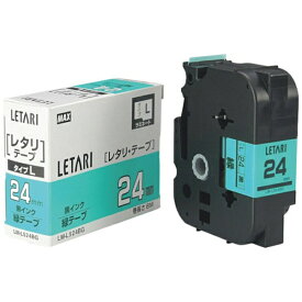 マックス｜MAX MAX　ビーポップミニ用ラミネートテープ　LM−L524BG　緑×黒文字　24mm幅×8m巻 LML524BG
