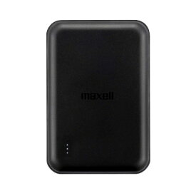 【エントリーで最大全額ポイント還元｜7/18迄】 Maxell｜マクセル マグネット式ワイヤレスモバイル充電バッテリー 5000mAh 付属ケーブル長： 約20cm ブラック MPC-CM5000BK [USB Power Delivery対応 /2ポート]