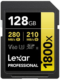 レキサー｜Lexar Lexar SDXCカード 128GB 1800x UHS-II GOLD U3 V60 LSD1800128G-B1NNJ [Class10 /128GB]