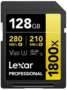 y܂Ƃߔōő10OFFN[|(10/31܂Łjz LexarbLT[ Lexar SDXCJ[h 128GB 1800x UHS-II GOLD U3 V60 LSD1800128G-B1NNJ [Class10 /128GB]
