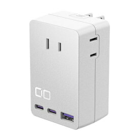 CIO｜シーアイオー Polaris CUBE WALL67W PD対応AC充電器　USB-C×2、USB-A×1ポート、ACコンセント×3 ホワイト CIO-PC67W2C1A-AC3-WH [3ポート /USB Power Delivery対応 /Smart IC対応 /GaN(窒化ガリウム) 採用]