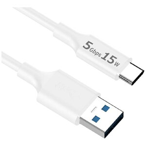 YouZipper�b���[�W�b�p�[ USB-A �� USB-C�P�[�u�� [�[�d /�]�� /3.0m /USB3.2 Gen1] �z���C�g USB3-A30W [USB-A �� USB-C]