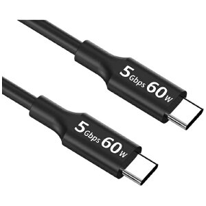 YouZipper�b���[�W�b�p�[ USB-C �� USB-C�P�[�u�� [�[�d /�]�� /2.0m /PD60W /USB3.2 Gen1] �u���b�N USB3-C20B [USB-C �� USB-C]