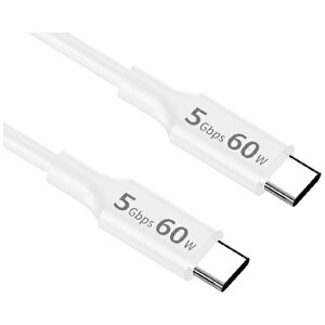 YouZipper�b���[�W�b�p�[ USB-C �� USB-C�P�[�u�� [�[�d /�]�� /1.0m /PD60W /USB3.2 Gen1] �z���C�g USB3-C10W [USB-C �� USB-C]